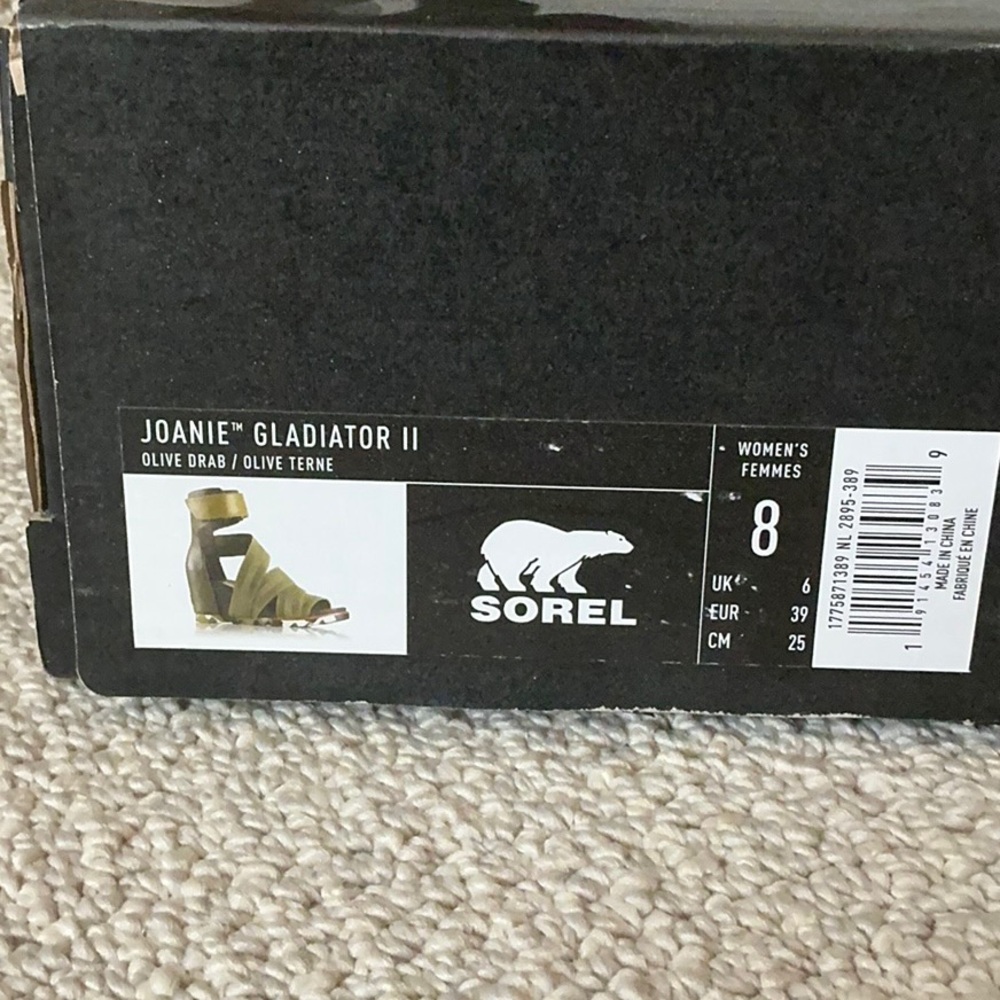 Sorel Women’s Joanie Gladiator ll  Olive Green Wedge Sandals Size 8 - Picture 7 of 8